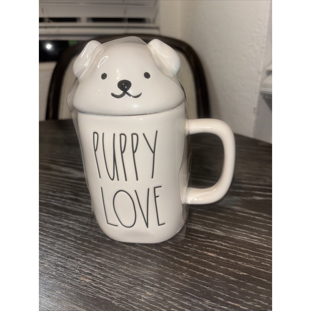 Rae Dunn Puppy Love Mug with Topper NEW Dog